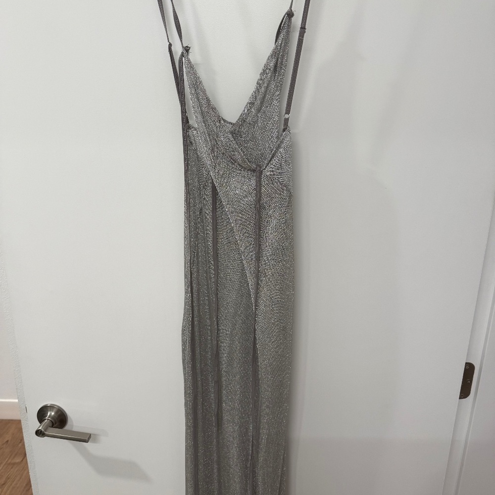 Silver Mesh Swimsuit Coverup